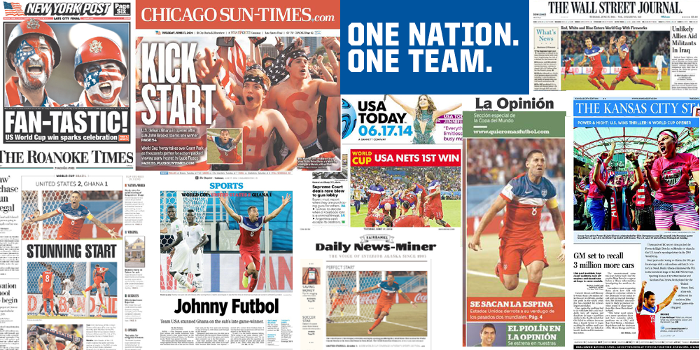 Portadas de los periódicos gringos luego de la victoria de su equipo (fuente: @ussoccer )